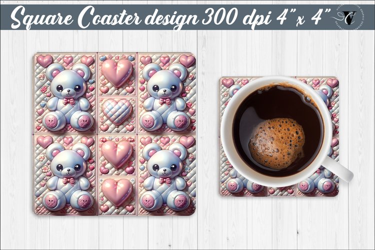Square Coaster | Puff | 3D coaster example image 1