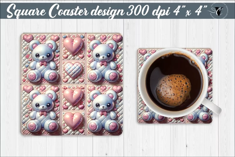 Square Coaster | Puff | 3D coaster