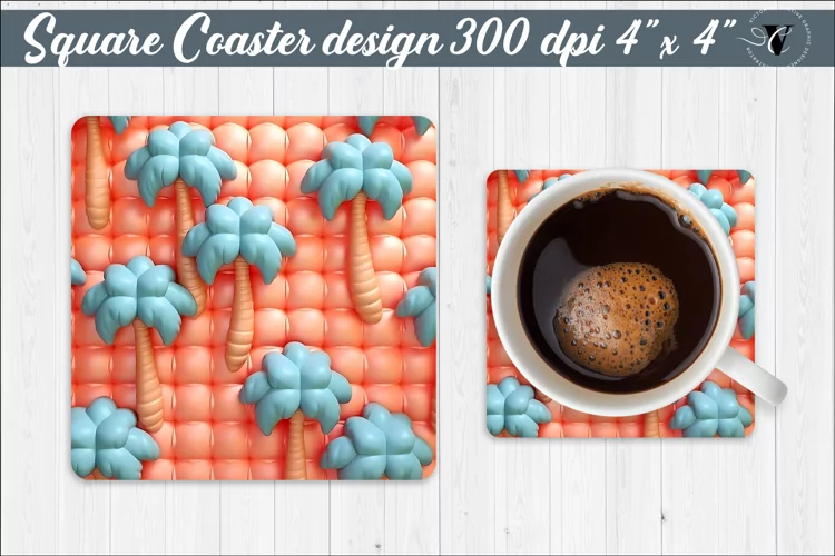 Square Coaster | Puff | 3D coaster