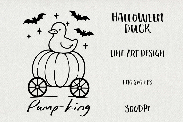 Line Art Cute Halloween Duck | EPS, SVG, PNG