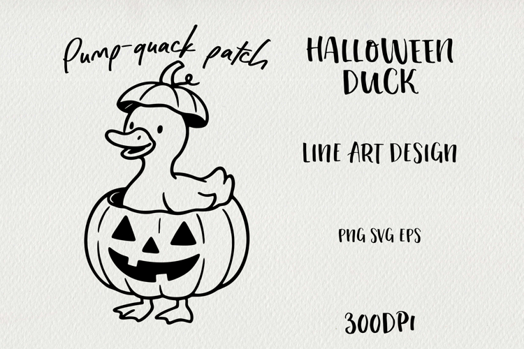 Line Art Cute Halloween Duck | EPS, SVG, PNG