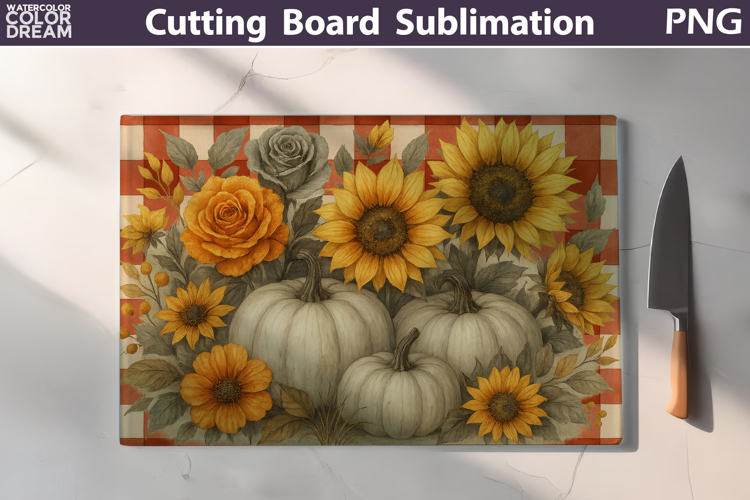 Pumpkin Floral Cutting Board | Thanksgiving Chopping Board