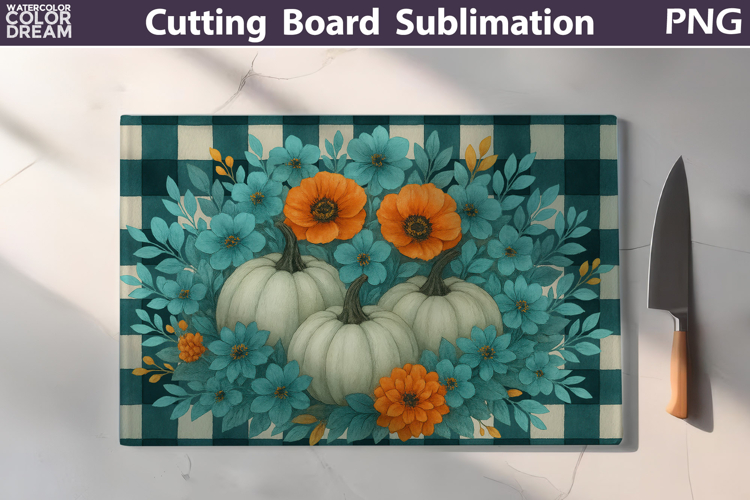 Pumpkin Floral Cutting Board | Thanksgiving Chopping Board