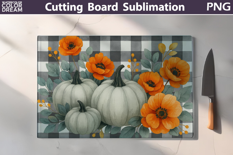 Pumpkin Floral Cutting Board | Thanksgiving Chopping Board