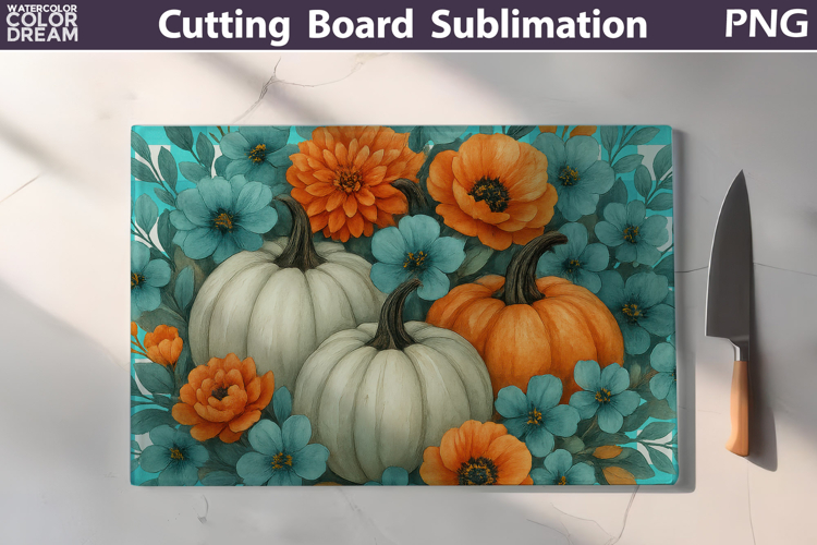 Pumpkin Floral Cutting Board | Thanksgiving Chopping Board