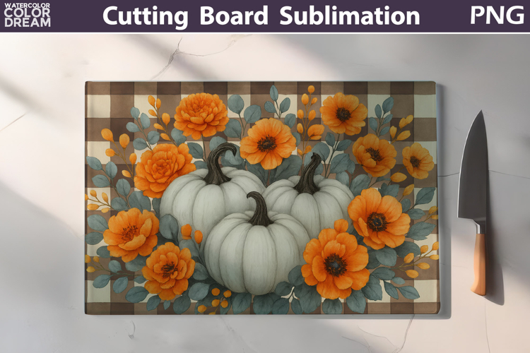 Pumpkin Floral Cutting Board | Thanksgiving Chopping Board
