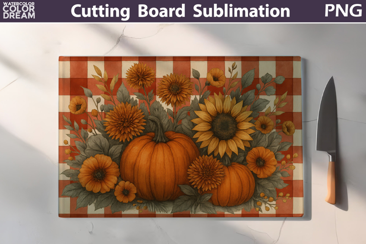 Pumpkin Floral Cutting Board | Thanksgiving Chopping Board