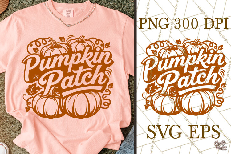 Pumpkin Patch Fall SVG Cut File & Pumpkins Fall PNG example image 1