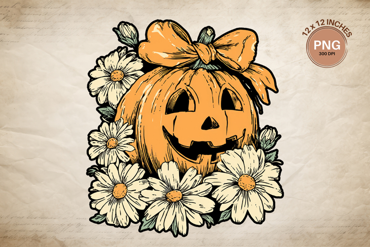 Pumpkin Face Halloween Clipart Ghost Pumpkin Flower Shirt_1