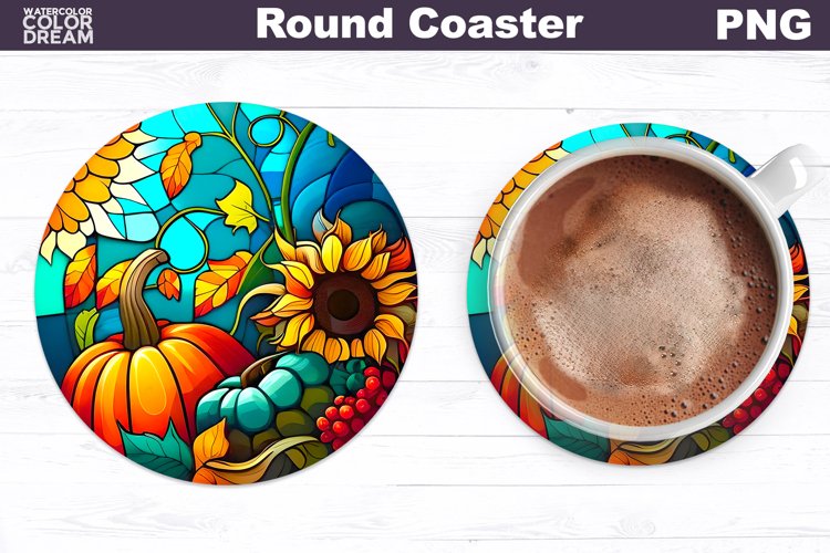 Pumpkin Coaster | Round Coaster Sublimation example image 1