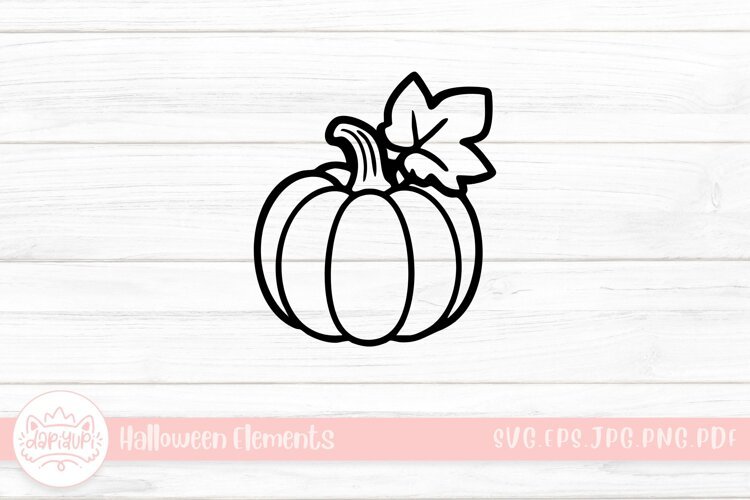pumpkin and leaf doodle halloween element example image 1