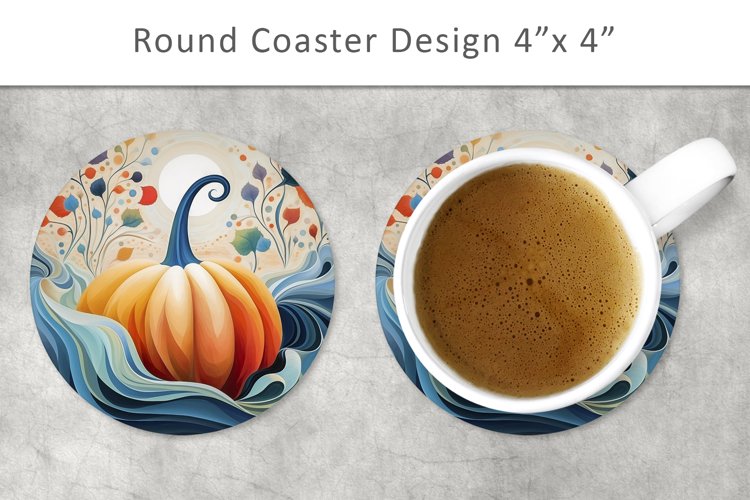 Pumpkin Round Coaster, halloween kitchen decor