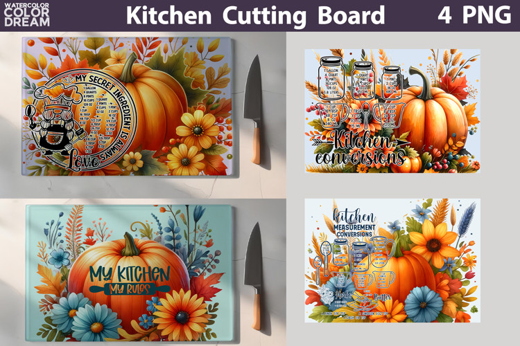 Kitchen Conversion Cutting Board | Thanksgiving Sublimation