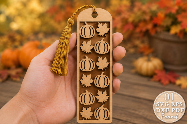 Pumpkin Bookmark SVG Laser Cut