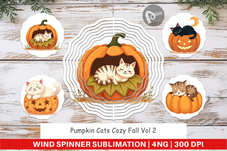 Wind Spinner Pumpkin Cats Fall