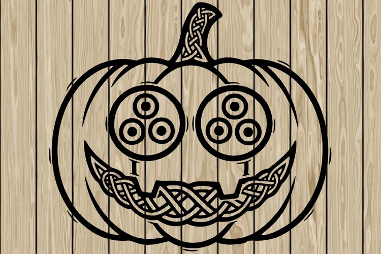 pumpkin celtic stencil silhouette SVG