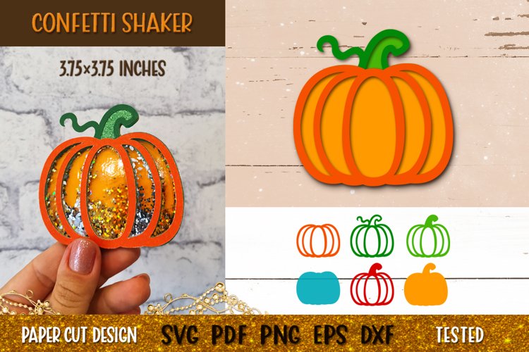 Pumpkin Confetti Shaker SVG | 3D Pumpkin Paper Cut Design