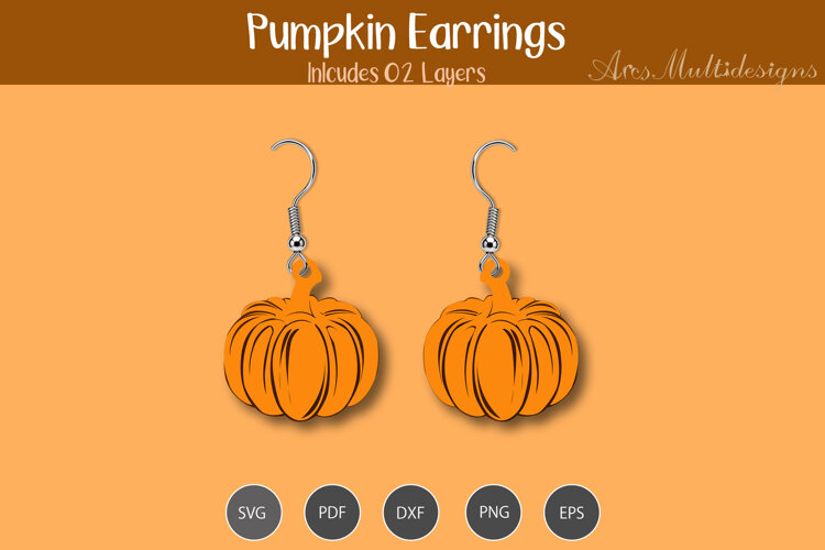Pumpkin Earrings SVG example image 1