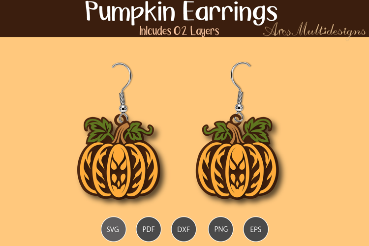 Pumpkin Earrings Laser Cut Jewelry