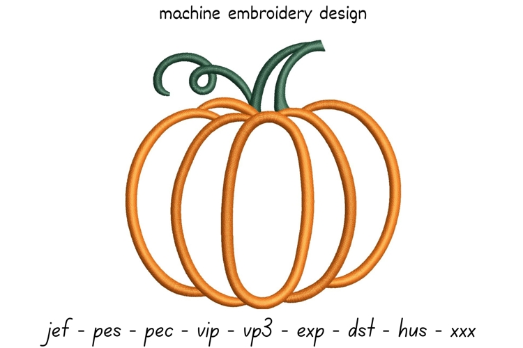 Pumpkin Embroidery Design - Autumn Embroidery Pattern