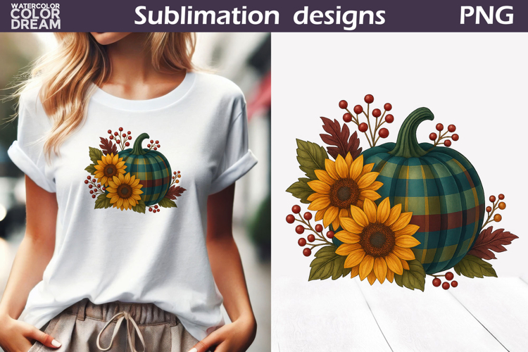 Pumpkin Floral Clipart | Thanksgiving Sublimation