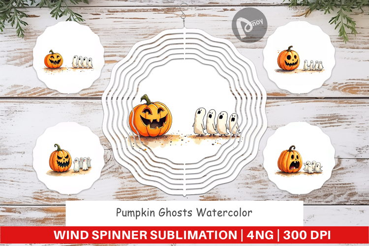Halloween Pumpkin Ghosts Wind Spinner