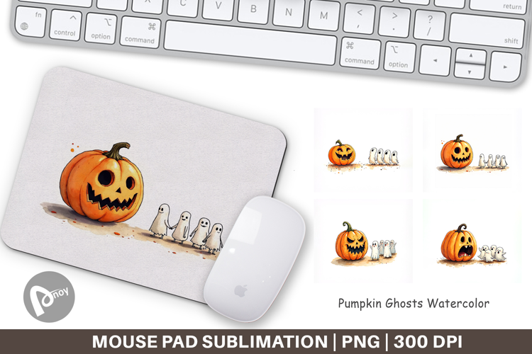 Halloween Pumpkin Ghosts Mouse Pad
