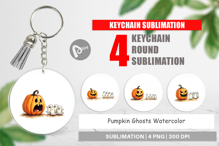 Halloween Pumpkin Ghosts Keychain