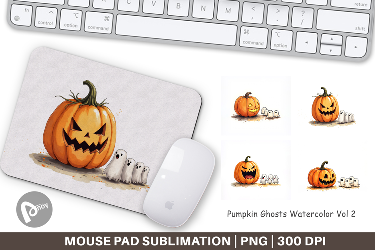 Halloween Pumpkin Ghosts Mouse Pad