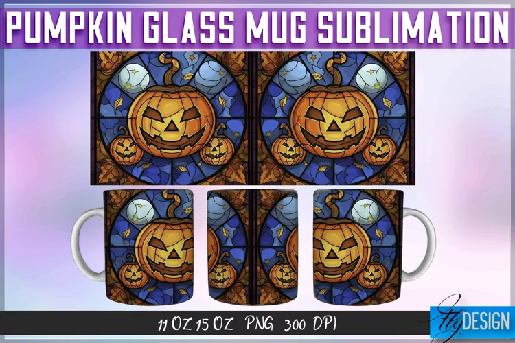 Pumpkin Glass Mug Sublimation | 11Oz 15Oz Halloween Mug