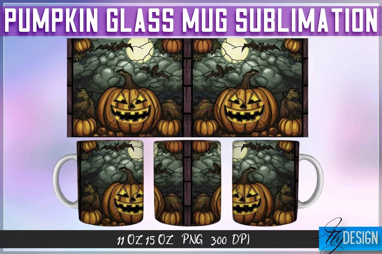 Pumpkin Glass Mug Sublimation | 11Oz 15Oz Halloween Mug
