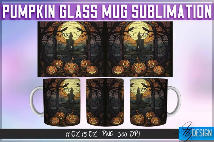 Pumpkin Glass Mug Sublimation | 11Oz 15Oz Halloween Mug