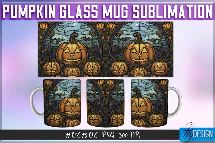 Pumpkin Glass Mug Sublimation | 11Oz 15Oz Halloween Mug