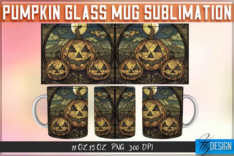 Pumpkin Glass Mug Sublimation | 11Oz 15Oz Halloween Mug