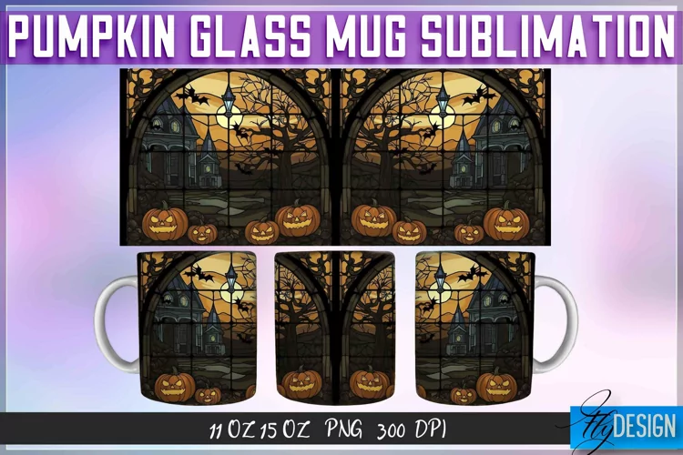 Pumpkin Glass Mug Sublimation | 11Oz 15Oz Halloween Mug