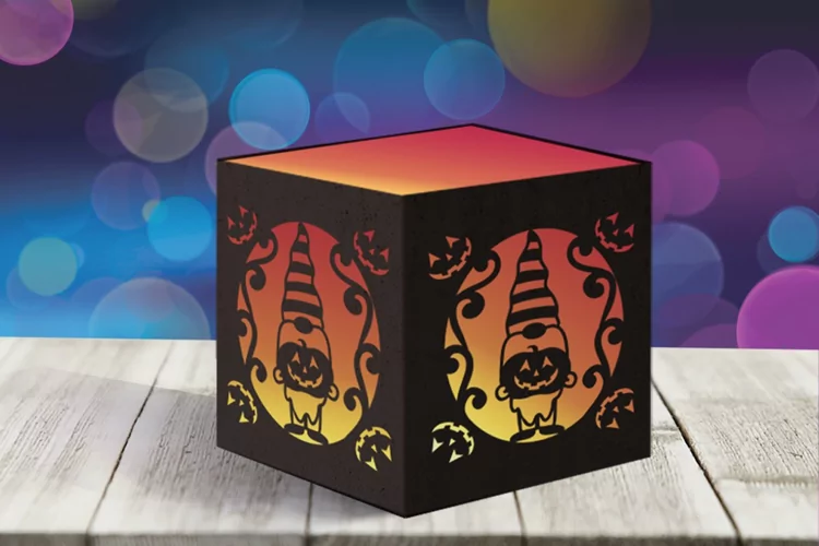 Pumpkin Gnome Tealight SVG Template