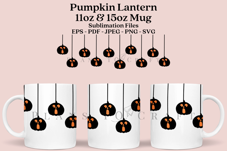 Pumpkin Lantern Halloween 11&15oz Mug Sublimation Wrap
