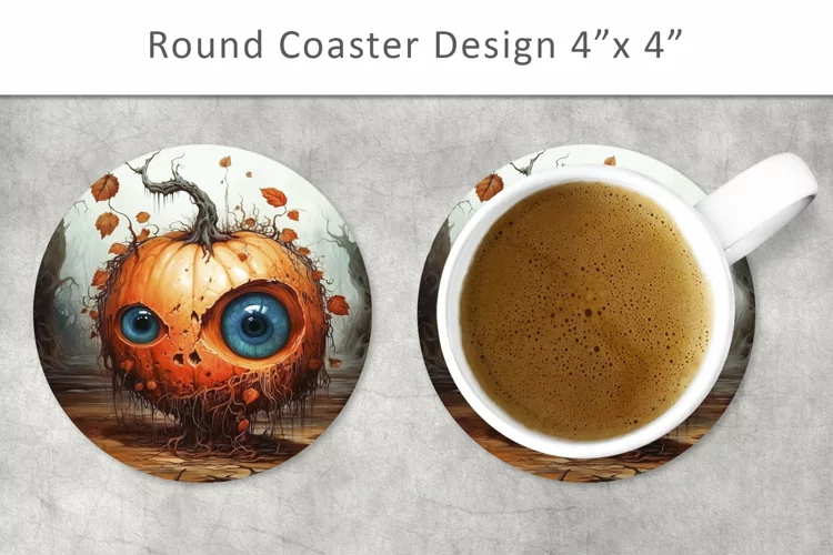 Halloween Round Coaster, Kitchen Decor