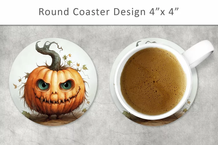 Halloween Pumpkin round coaster, circle magnets