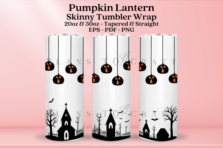 Pumpkin Lantern Halloween Skinny Tumbler Sublimation Wrap