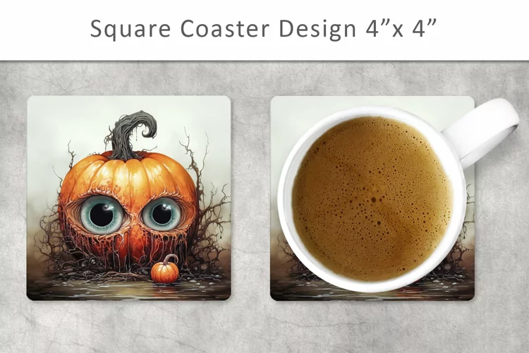 Halloween Square Coaster, Kitchen Decor