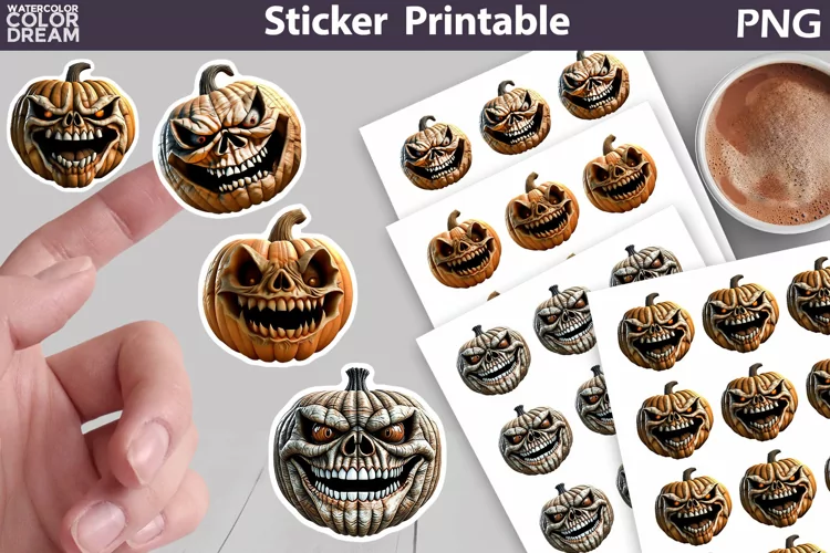 Pumpkin Halloween Sticker Printable | Halloween Sticker