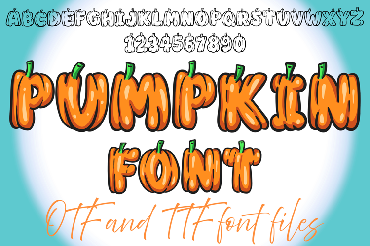 Pumpkin Harvest Lettering ABC Text Font Typeface Halloween
