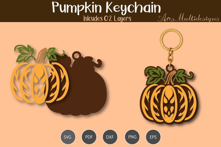 Pumpkin Layered Keychain SVG