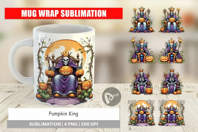 Mug Wrap Design Pumpkin King Sticker