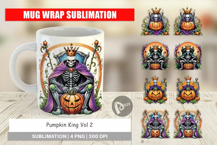 Mug Wrap Design Pumpkin King Sticker