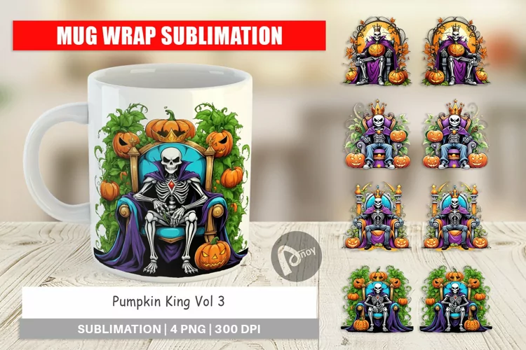 Mug Wrap Design Pumpkin King Sticker