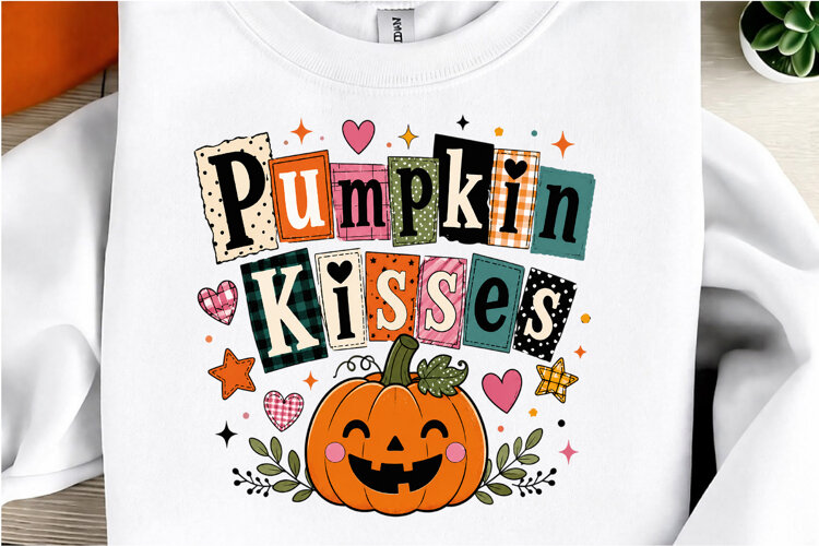 Pumpkin Kisses Halloween Sublimatio example image 1