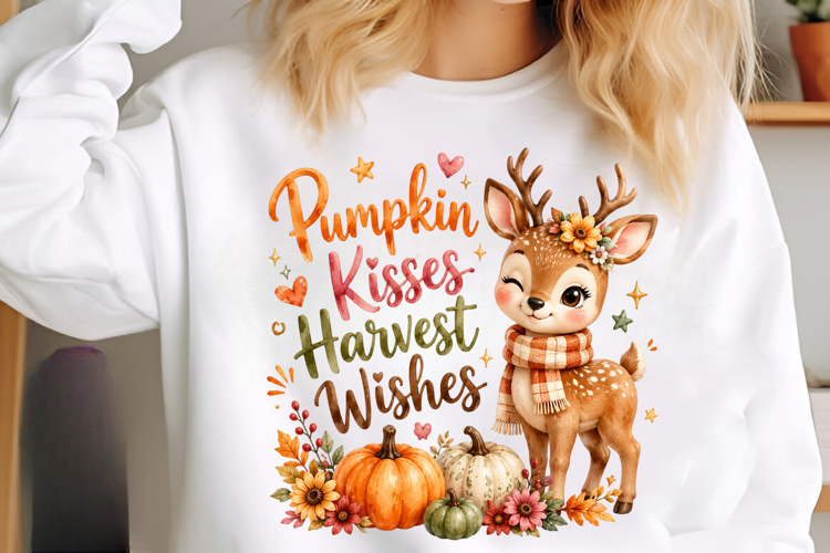 Pumpkin Kisses Harvest Wishes PNG