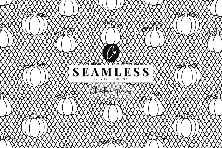 Seamless Pumpkin Lace Pattern | Halloween PNG